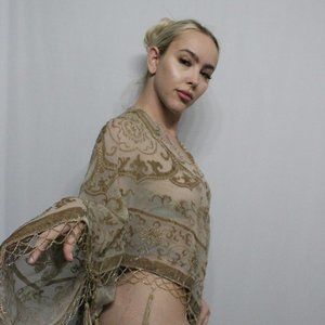 Tan and Light Brown Throw